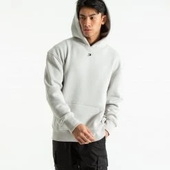 BOXRAW Men Strike Logo Hoodie - Grey Stone
