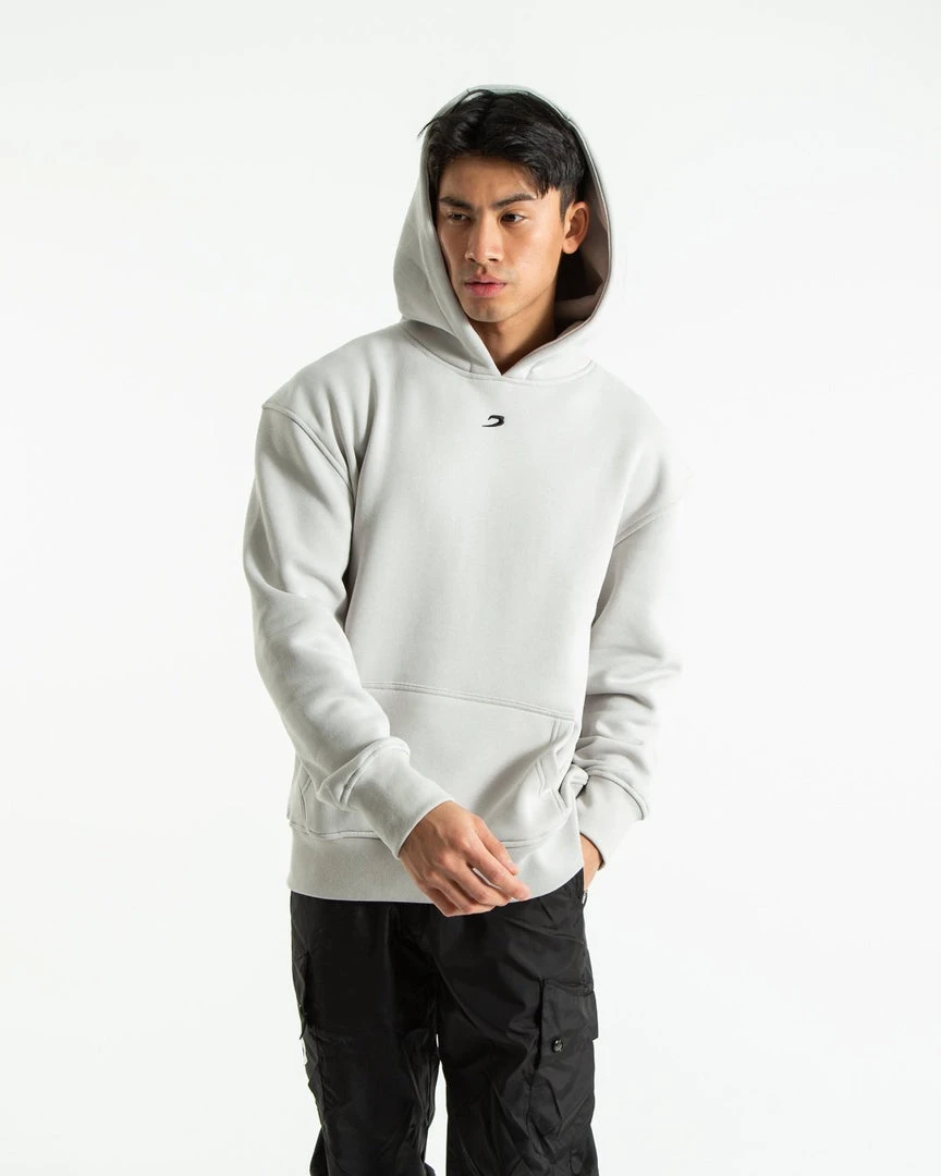 BOXRAW Men Strike Logo Hoodie - Grey Stone 1 BOXRAW Men Strike Logo Hoodie - Grey Stone