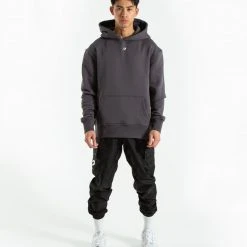 BOXRAW Men Clothing Strike Logo Hoodie - Charcoal