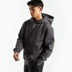 BOXRAW Men Clothing Strike Logo Hoodie - Charcoal