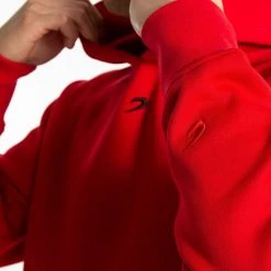 BOXRAW Men Strike Logo Hoodie - Red Clothing