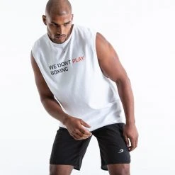 BOXRAW Men We Don't Play Boxing Muscle Tank - White