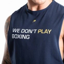 BOXRAW Men We Don't Play Boxing Muscle Tank - Navy Clothing 11 BOXRAW Men We Don't Play Boxing Muscle Tank - Navy Clothing