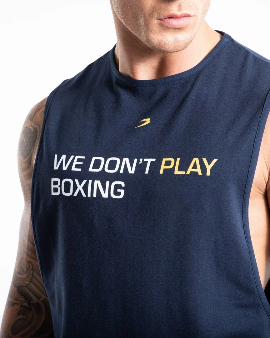 BOXRAW Men We Don't Play Boxing Muscle Tank - Navy Clothing 6 BOXRAW Men We Don't Play Boxing Muscle Tank - Navy Clothing