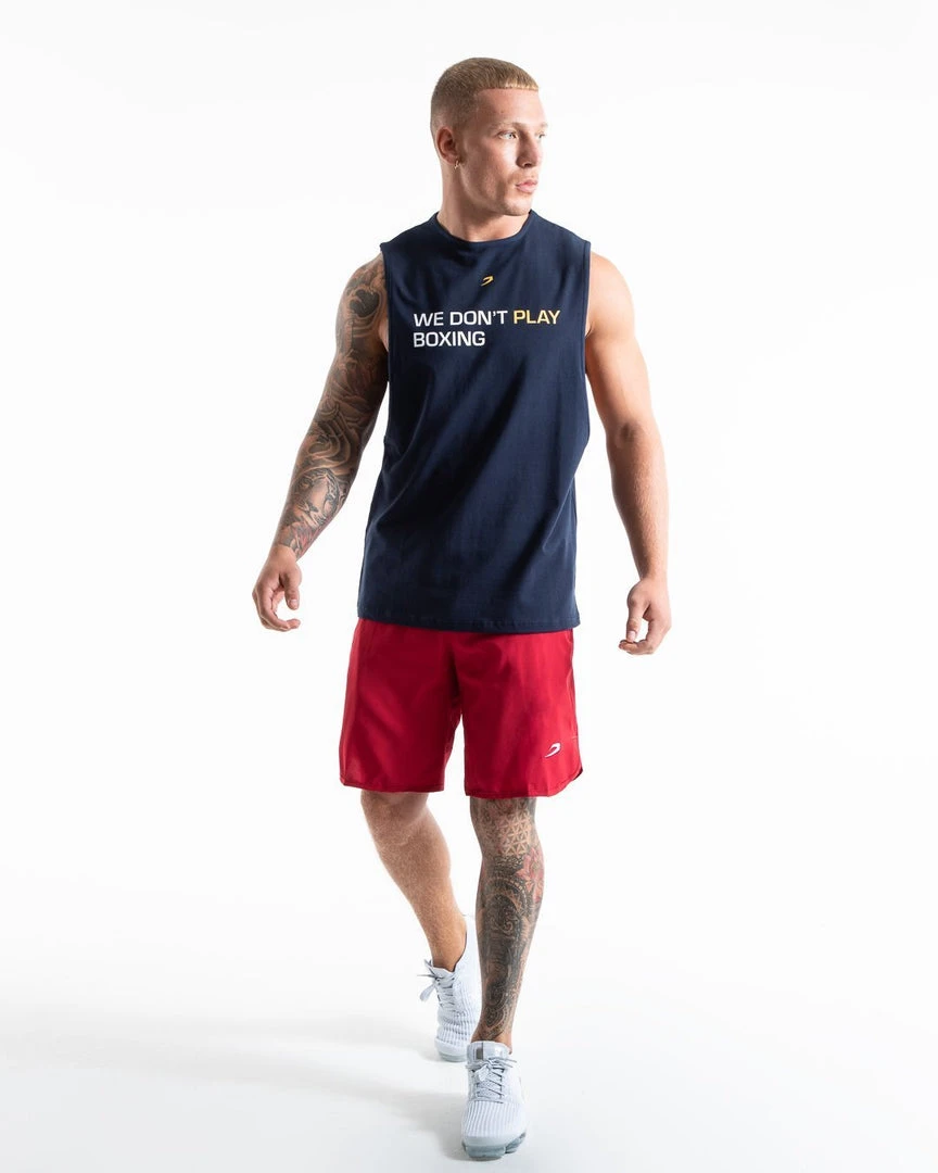 BOXRAW Men We Don't Play Boxing Muscle Tank - Navy Clothing 2 BOXRAW Men We Don't Play Boxing Muscle Tank - Navy Clothing