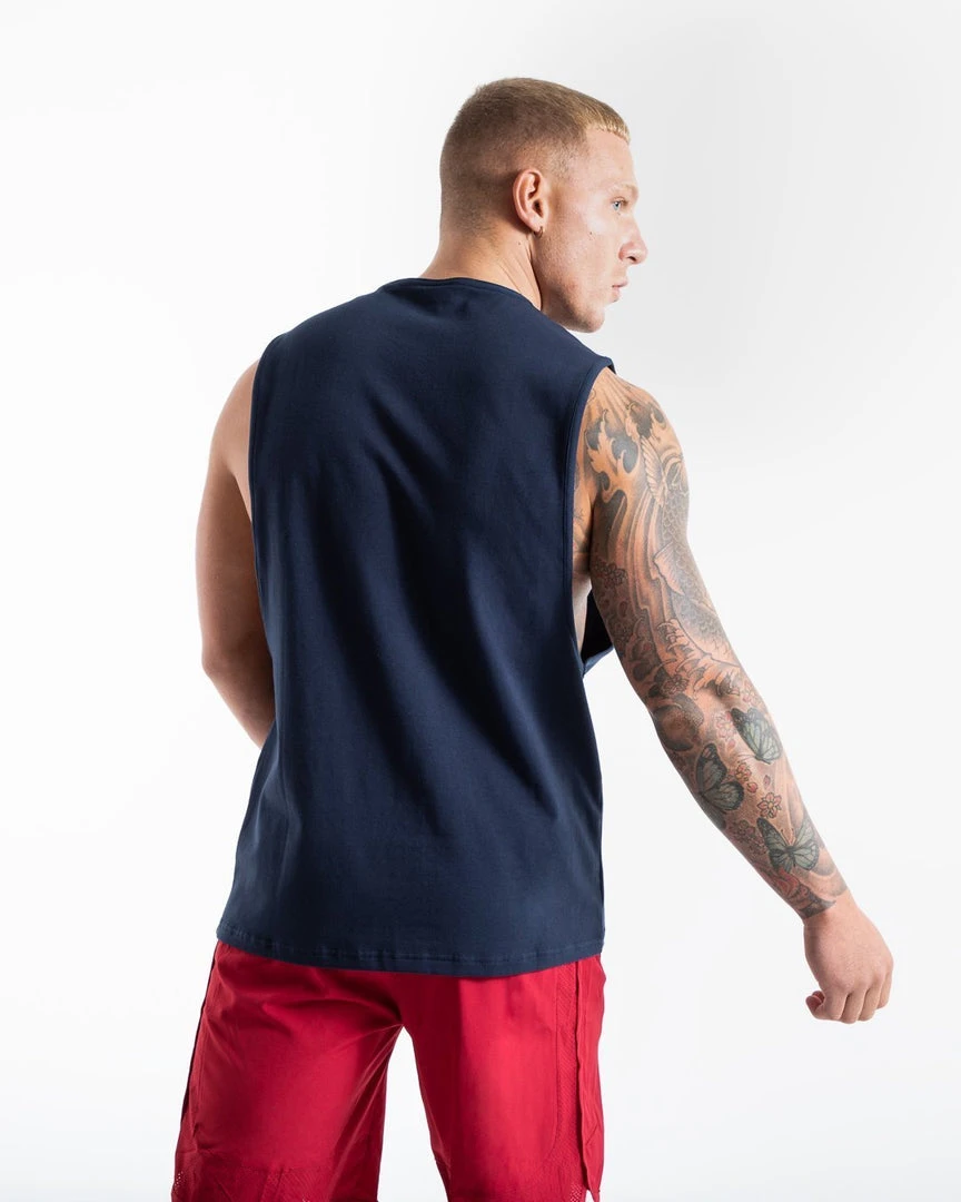 BOXRAW Men We Don't Play Boxing Muscle Tank - Navy Clothing 5 BOXRAW Men We Don't Play Boxing Muscle Tank - Navy Clothing