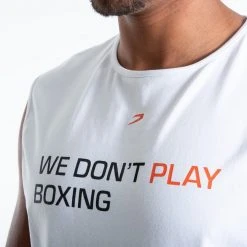 BOXRAW Men We Don't Play Boxing Muscle Tank - White