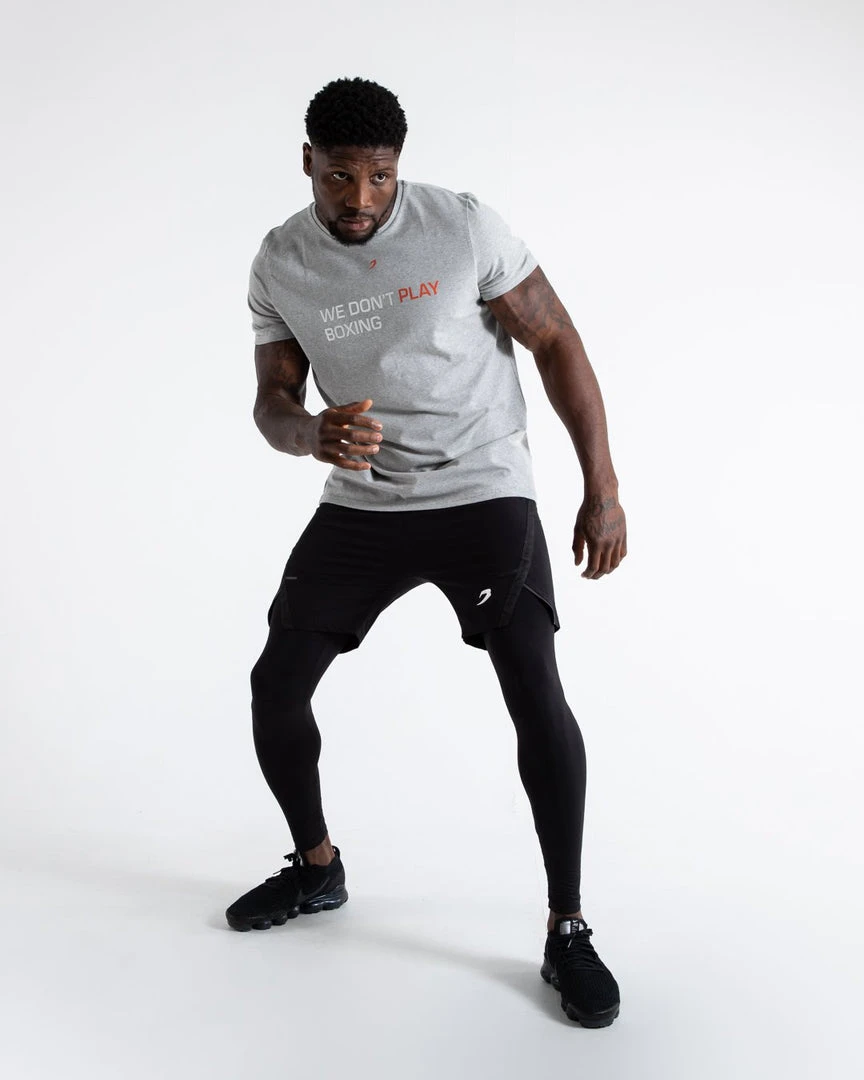 BOXRAW Men Clothing We Don't Play Boxing T-Shirt - Grey 2 BOXRAW Men Clothing We Don't Play Boxing T-Shirt - Grey