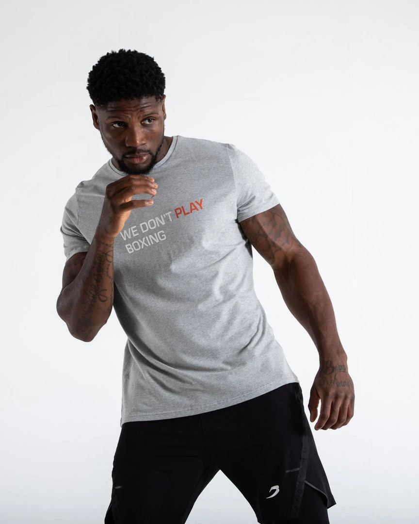 BOXRAW Men Clothing We Don't Play Boxing T-Shirt - Grey 4 BOXRAW Men Clothing We Don't Play Boxing T-Shirt - Grey