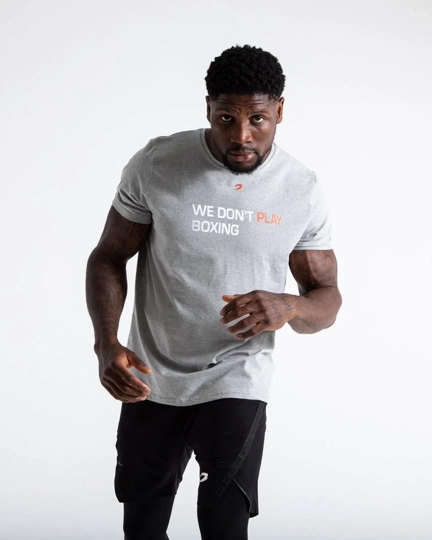 BOXRAW Men Clothing We Don't Play Boxing T-Shirt - Grey 3 BOXRAW Men Clothing We Don't Play Boxing T-Shirt - Grey
