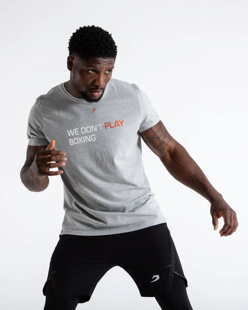 BOXRAW Men Clothing We Don't Play Boxing T-Shirt - Grey 1 BOXRAW Men Clothing We Don't Play Boxing T-Shirt - Grey