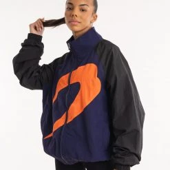 BOXRAW Women Clothing Walker Track Jacket - Black/Navy/Orange