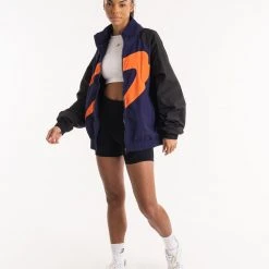 BOXRAW Women Clothing Walker Track Jacket - Black/Navy/Orange
