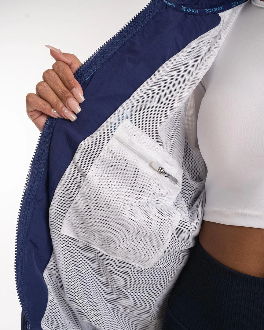 BOXRAW Women Best Sellers Walker Track Jacket - White/Navy 8 BOXRAW Women Best Sellers Walker Track Jacket - White/Navy