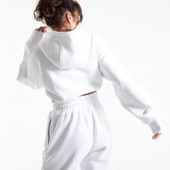 BOXRAW Women Johnson Cropped Hoodie - White Clothing