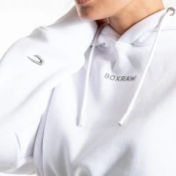 BOXRAW Women Johnson Cropped Hoodie - White Clothing