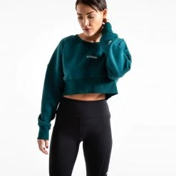 BOXRAW Women Johnson Cropped Sweatshirt - Teal 8 BOXRAW Women Johnson Cropped Sweatshirt - Teal