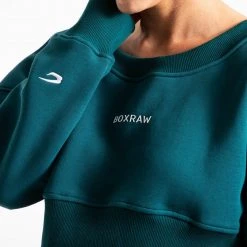 BOXRAW Women Johnson Cropped Sweatshirt - Teal 10 BOXRAW Women Johnson Cropped Sweatshirt - Teal