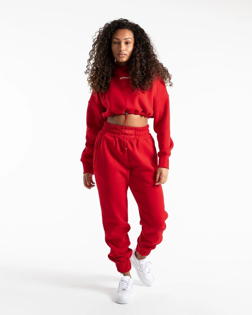 BOXRAW Women Johnson Cropped Hoodie - Red 2 BOXRAW Women Johnson Cropped Hoodie - Red