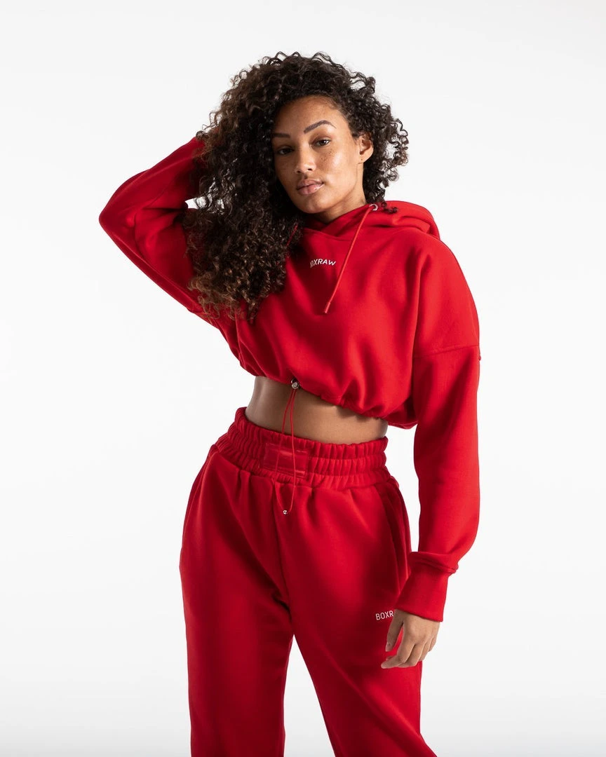 BOXRAW Women Johnson Cropped Hoodie - Red 8 BOXRAW Women Johnson Cropped Hoodie - Red