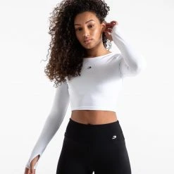 BOXRAW Women Clothing Crop Top Long Sleeve - White