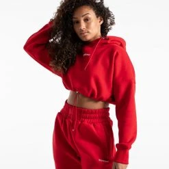 BOXRAW Women Johnson Cropped Hoodie - Red 11 BOXRAW Women Johnson Cropped Hoodie - Red