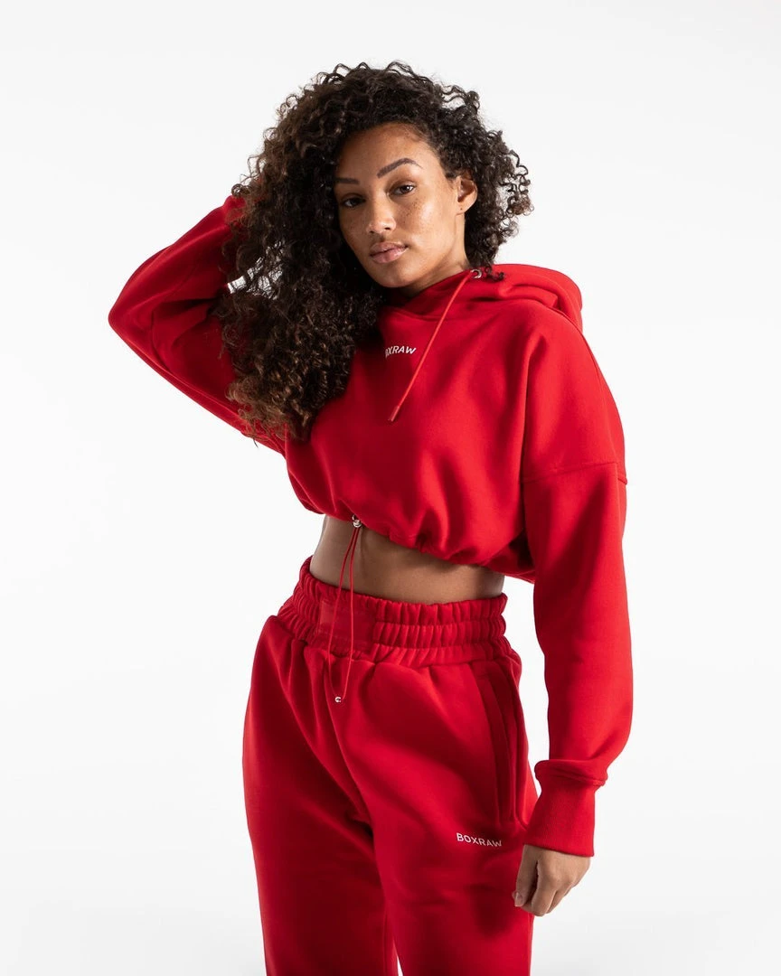BOXRAW Women Johnson Cropped Hoodie - Red 4 BOXRAW Women Johnson Cropped Hoodie - Red