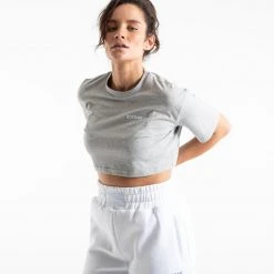 BOXRAW Women Cropped BOXRAW T-Shirt - Grey Clothing