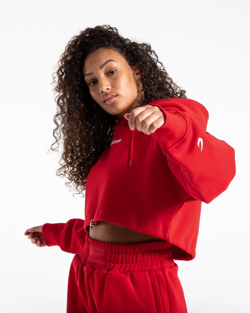 BOXRAW Women Johnson Cropped Hoodie - Red 1 BOXRAW Women Johnson Cropped Hoodie - Red