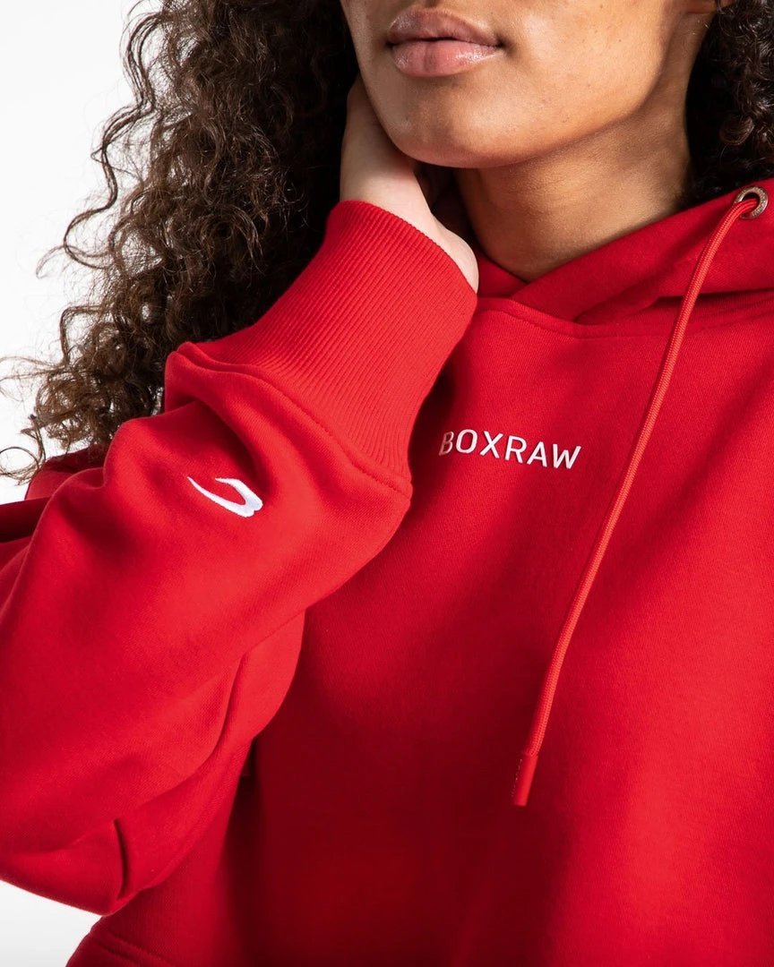 BOXRAW Women Johnson Cropped Hoodie - Red 6 BOXRAW Women Johnson Cropped Hoodie - Red