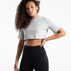 BOXRAW Women Cropped Strike T-Shirt - Grey Clothing