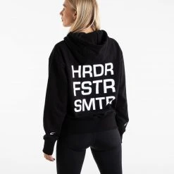 BOXRAW Women HRDR FSTR SMTR Unisex Hoodie - Black