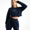 BOXRAW Women Johnson Cropped Sweatshirt - Navy