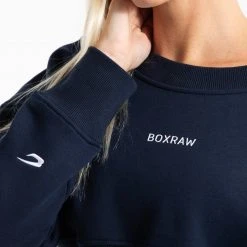 BOXRAW Women Johnson Cropped Sweatshirt - Navy