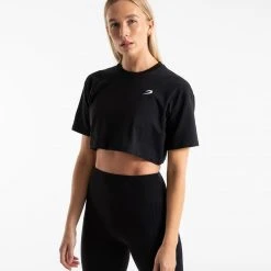 BOXRAW Women Clothing Cropped Strike T-Shirt - Black