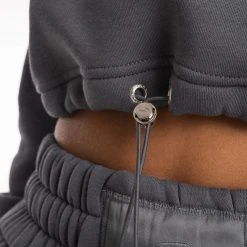 BOXRAW Women New Releases Johnson Cropped Hoodie - Charcoal 14 BOXRAW Women New Releases Johnson Cropped Hoodie - Charcoal