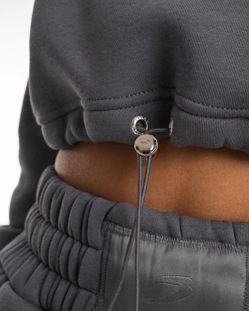 BOXRAW Women New Releases Johnson Cropped Hoodie - Charcoal 7 BOXRAW Women New Releases Johnson Cropped Hoodie - Charcoal