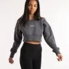 BOXRAW Women Johnson Cropped Sweatshirt - Charcoal New Releases