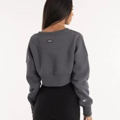 BOXRAW Women Johnson Cropped Sweatshirt - Charcoal New Releases