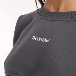 BOXRAW Women Johnson Cropped Sweatshirt - Charcoal New Releases