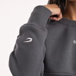 BOXRAW Women Johnson Cropped Sweatshirt - Charcoal New Releases