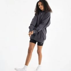 BOXRAW Women Clothing Oversized Strike Hoodie - Charcoal