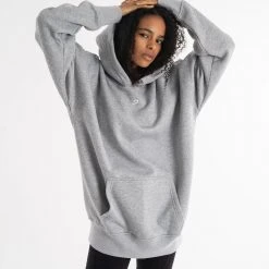 BOXRAW Women Oversized Strike Hoodie - Grey Clothing