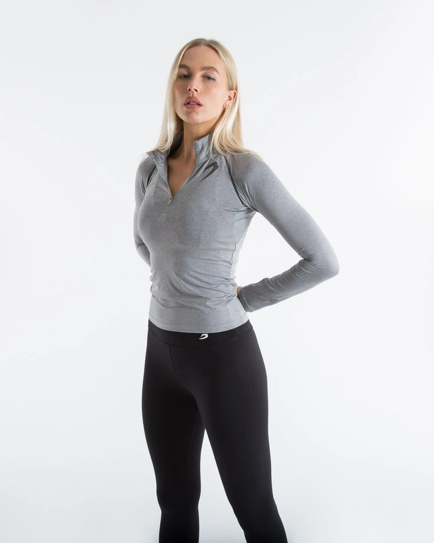 BOXRAW Women Clothing Perez 1/4 Zip Top - Grey 5 BOXRAW Women Clothing Perez 1/4 Zip Top - Grey