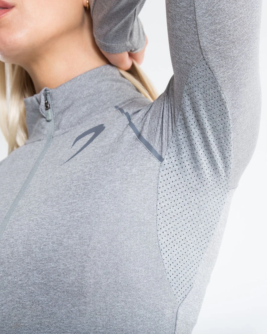 BOXRAW Women Clothing Perez 1/4 Zip Top - Grey 8 BOXRAW Women Clothing Perez 1/4 Zip Top - Grey