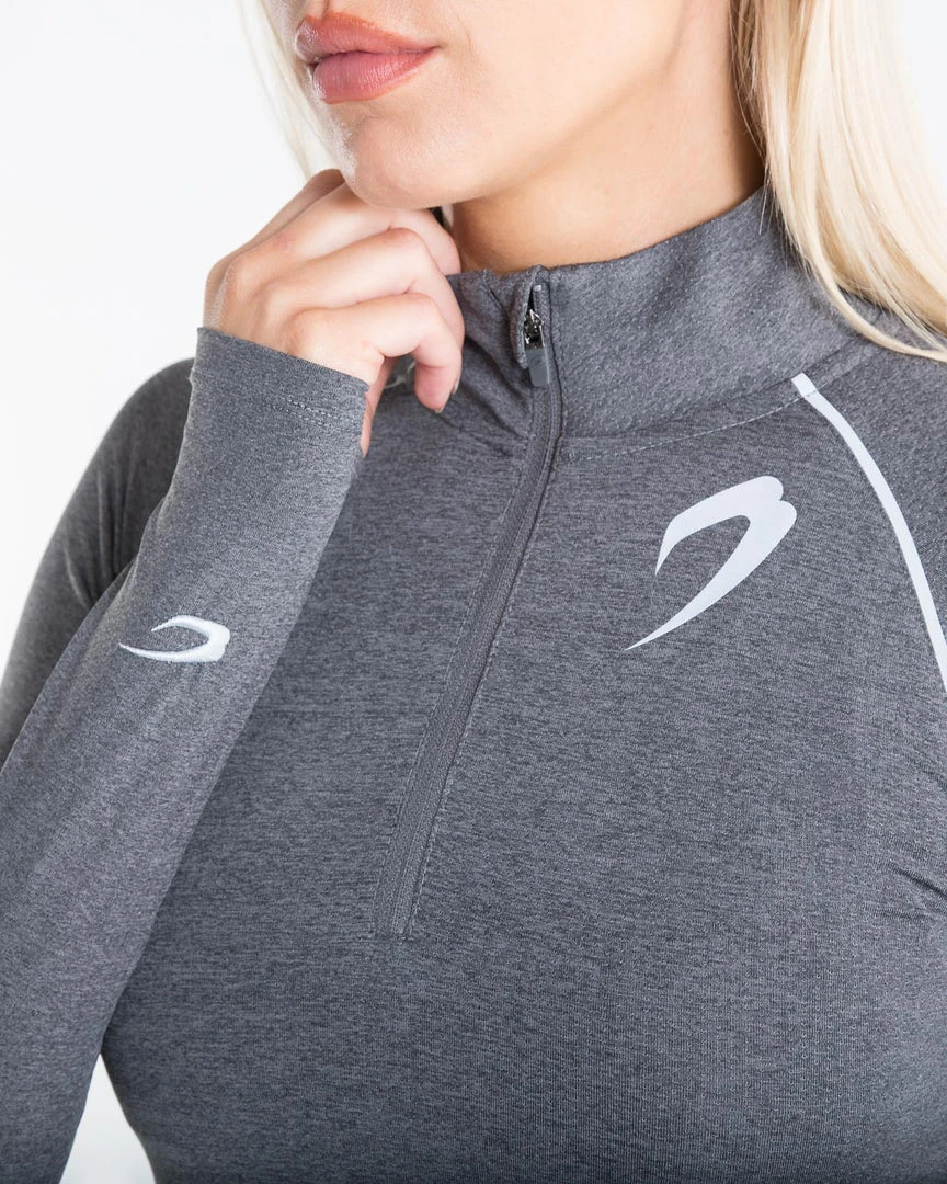 BOXRAW Women Perez 1/4 Zip Top - Charcoal 7 BOXRAW Women Perez 1/4 Zip Top - Charcoal