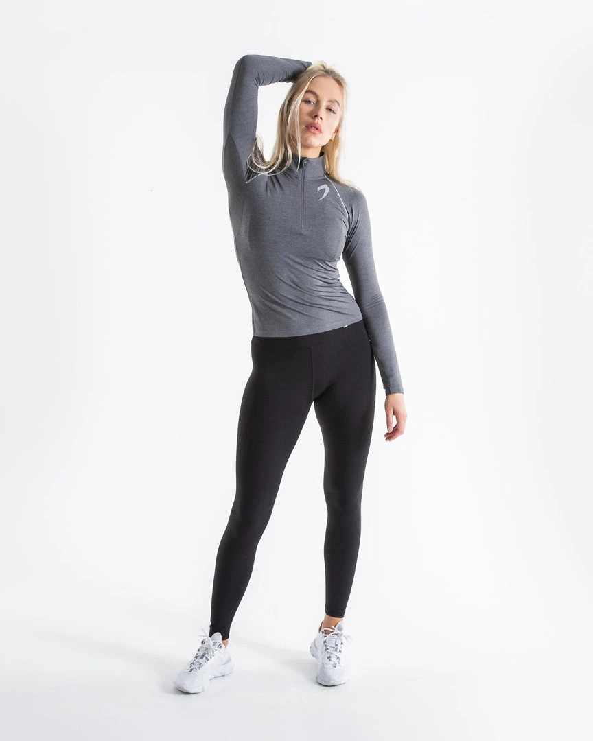 BOXRAW Women Perez 1/4 Zip Top - Charcoal 2 BOXRAW Women Perez 1/4 Zip Top - Charcoal