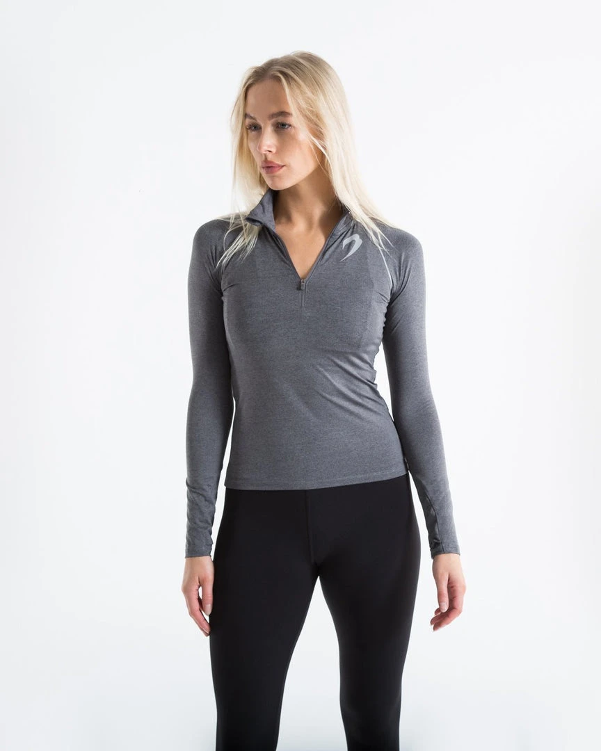 BOXRAW Women Perez 1/4 Zip Top - Charcoal 5 BOXRAW Women Perez 1/4 Zip Top - Charcoal