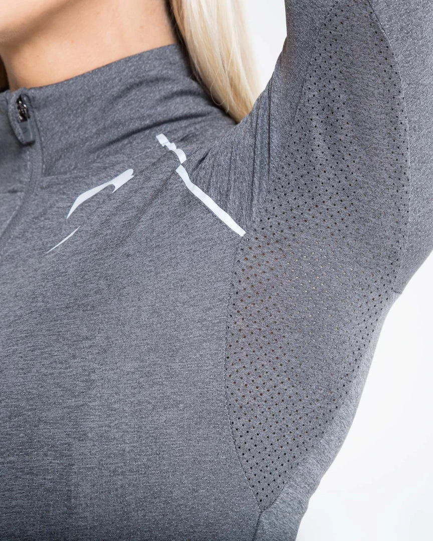 BOXRAW Women Perez 1/4 Zip Top - Charcoal 8 BOXRAW Women Perez 1/4 Zip Top - Charcoal