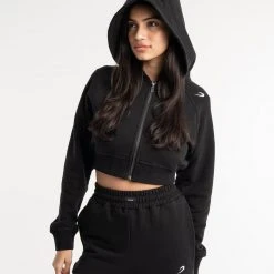 BOXRAW Women New Releases Winstone Cropped Zip Hoodie - Black